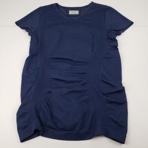 Athleta Trophy Tee Diamond Mesh Women's Small Blue Short Sleeve #228946